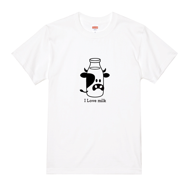 牛乳ビンの牛Tシャツ_ky0074