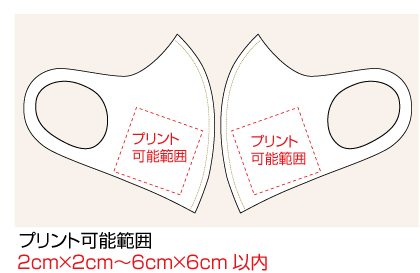 テイジン抗菌防臭マスク プリント可能範囲